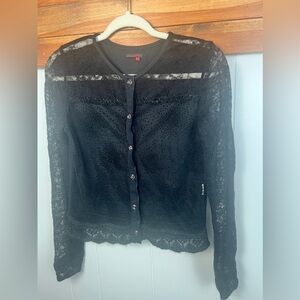 Aventures des Toiles lacy/crochet delicate sweater cardigan button up Size 38
